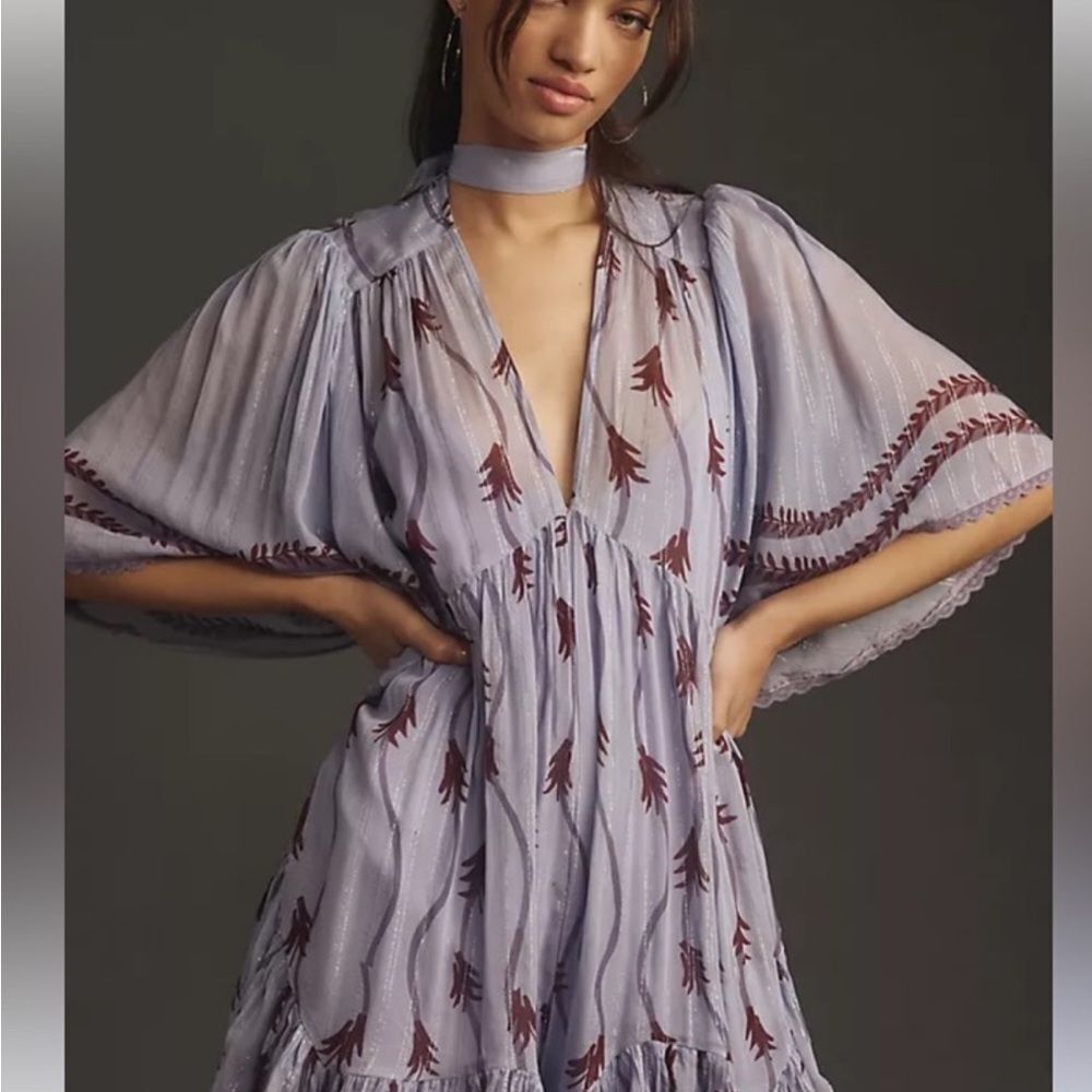 Anthropologie Purple Foluncy Romper